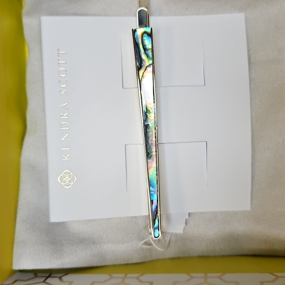New Kendra Scott Brooklyn Bobby Pin in Gold and Abalone Hair Acessory